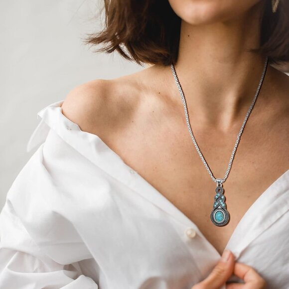 Western Jewelry for Women Bohemian Turquoise Jewelry Set Vintage Leather Navajo - Picture 2 of 6
